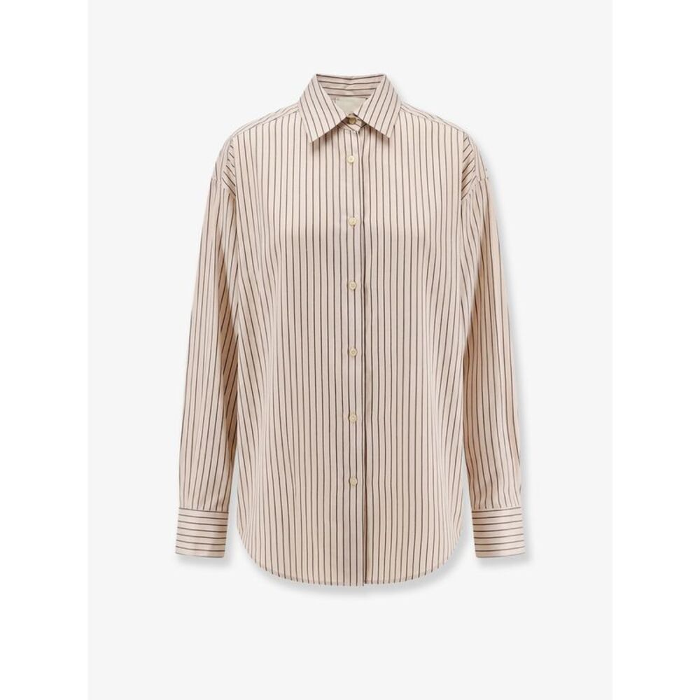 Alysi Women Oversize Striped Lyocell And Silk Shirt